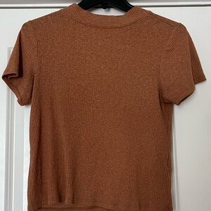 Madewell Rust Ribbed Short Sleeve Tee